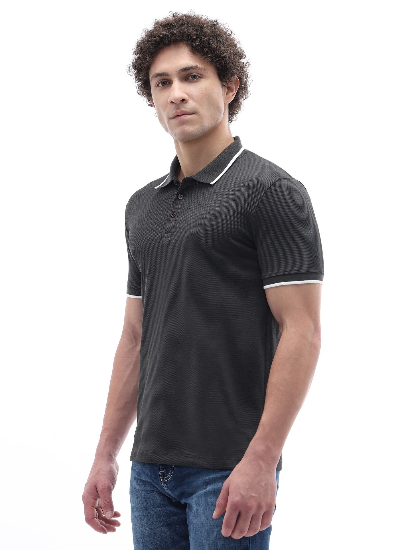 Celio Solid Regular Fit Cotton Grey TShirts