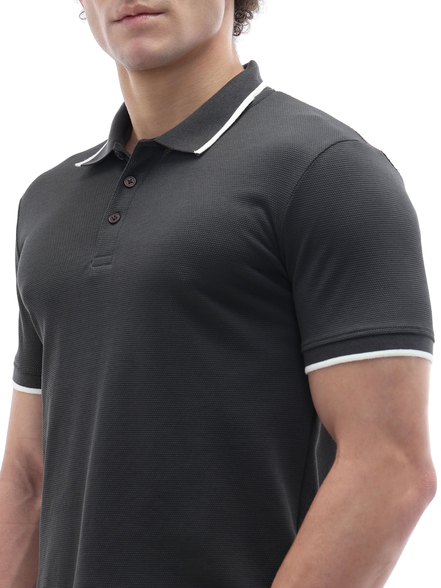 Celio Solid Regular Fit Cotton Grey TShirts