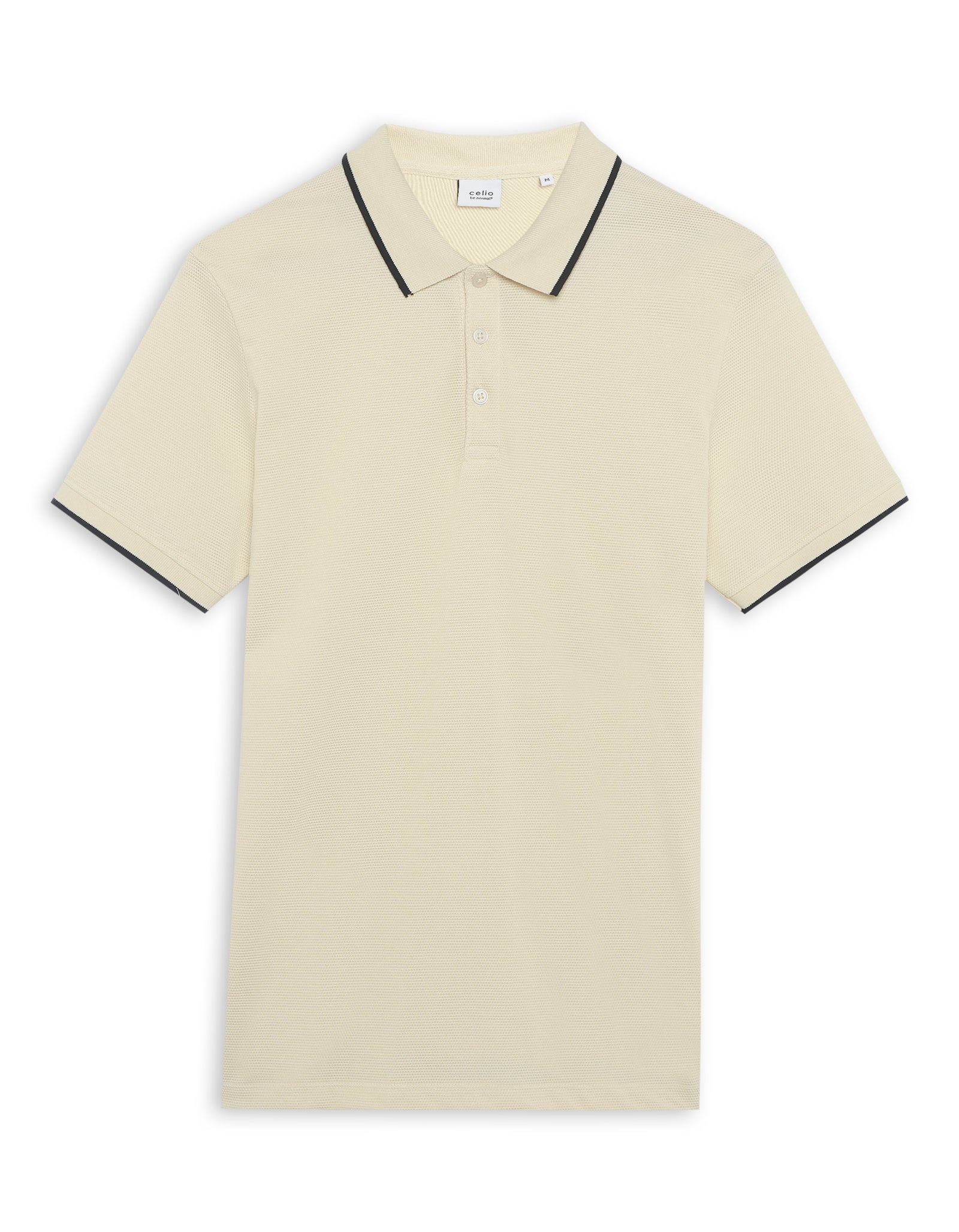 Celio Solid Regular Fit Cotton Cream TShirts