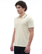 Celio Solid Regular Fit Cotton Cream TShirts