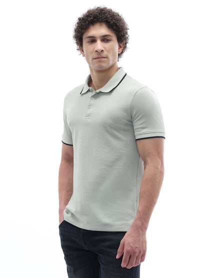 Celio Solid Regular Fit Cotton Green TShirts
