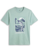 Celio Solid Boxy Fit Cotton Green TShirts