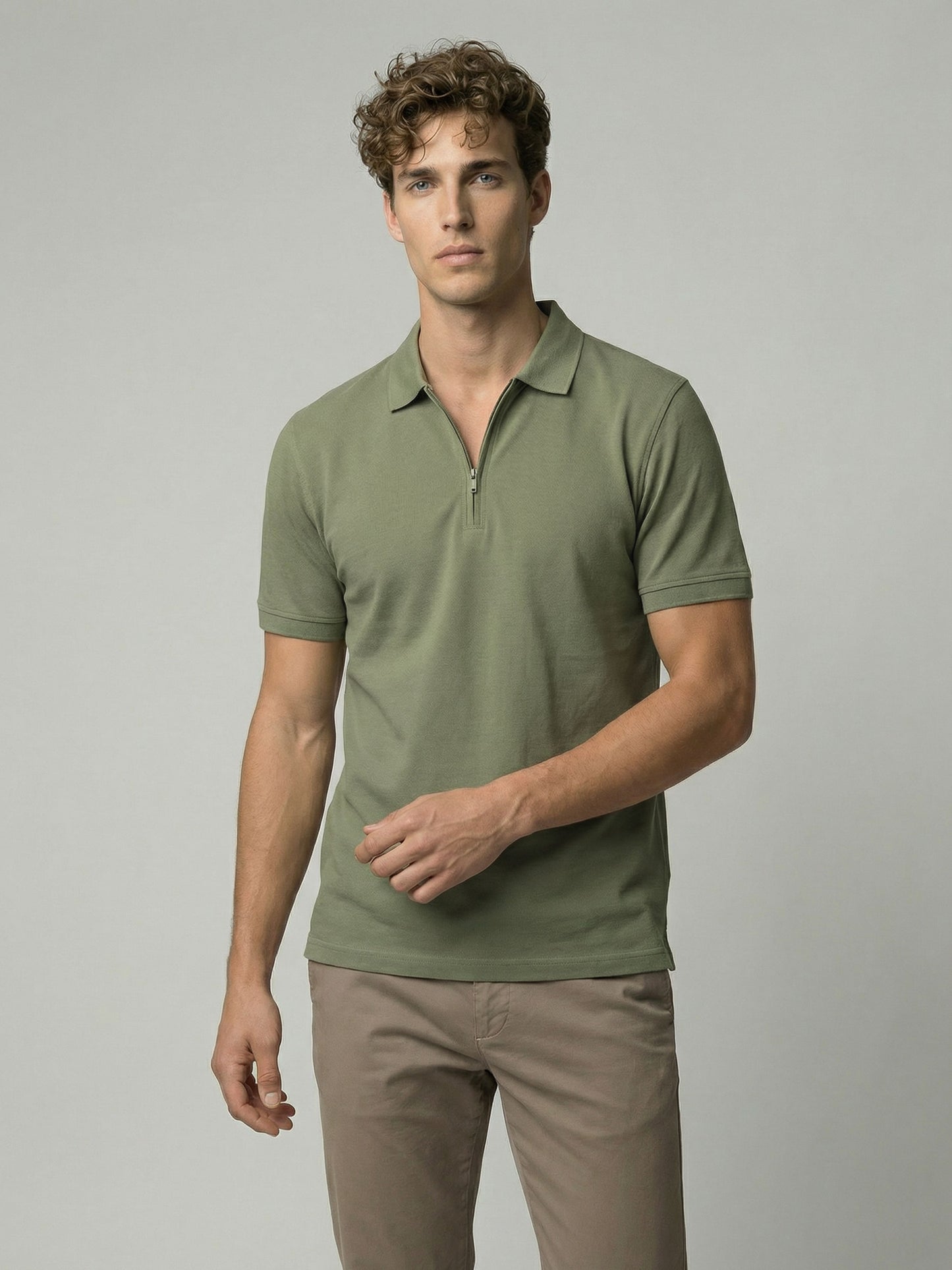 Celio* Men Olive Solid Regular Fit Cotton T-Shirts