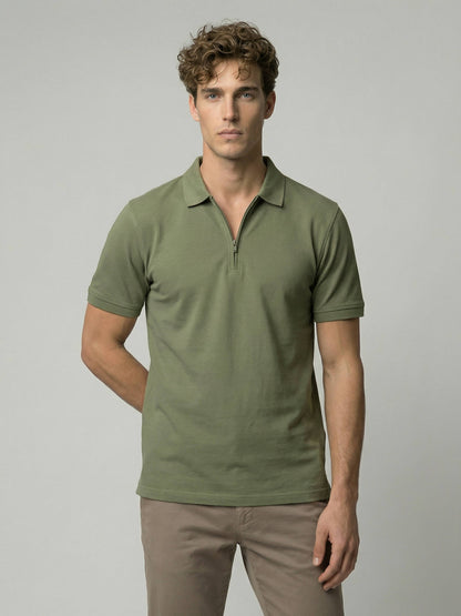 Celio* Men Olive Solid Regular Fit Cotton T-Shirts
