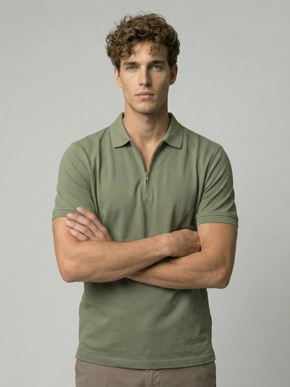 Celio* Men Olive Solid Regular Fit Cotton T-Shirts