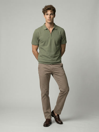 Celio* Men Olive Solid Regular Fit Cotton T-Shirts