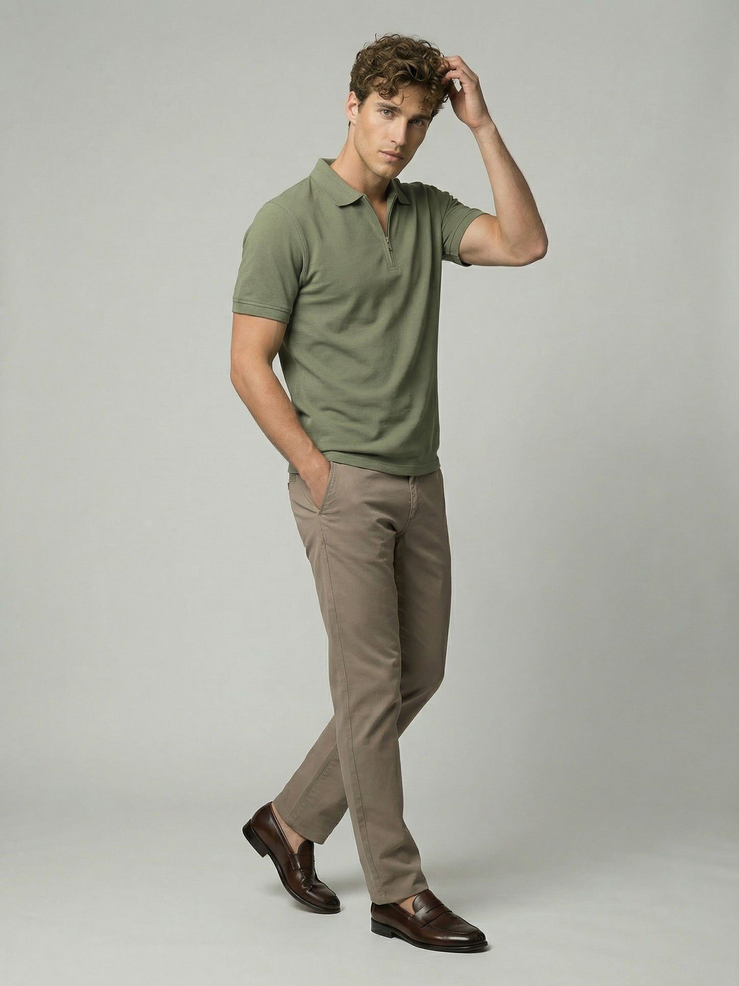 Celio* Men Olive Solid Regular Fit Cotton T-Shirts