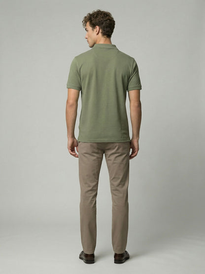 Celio* Men Olive Solid Regular Fit Cotton T-Shirts