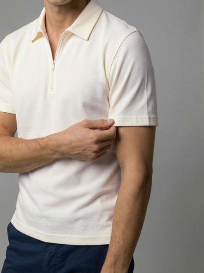 Celio* Men Off White Solid Regular Fit Cotton T-Shirts