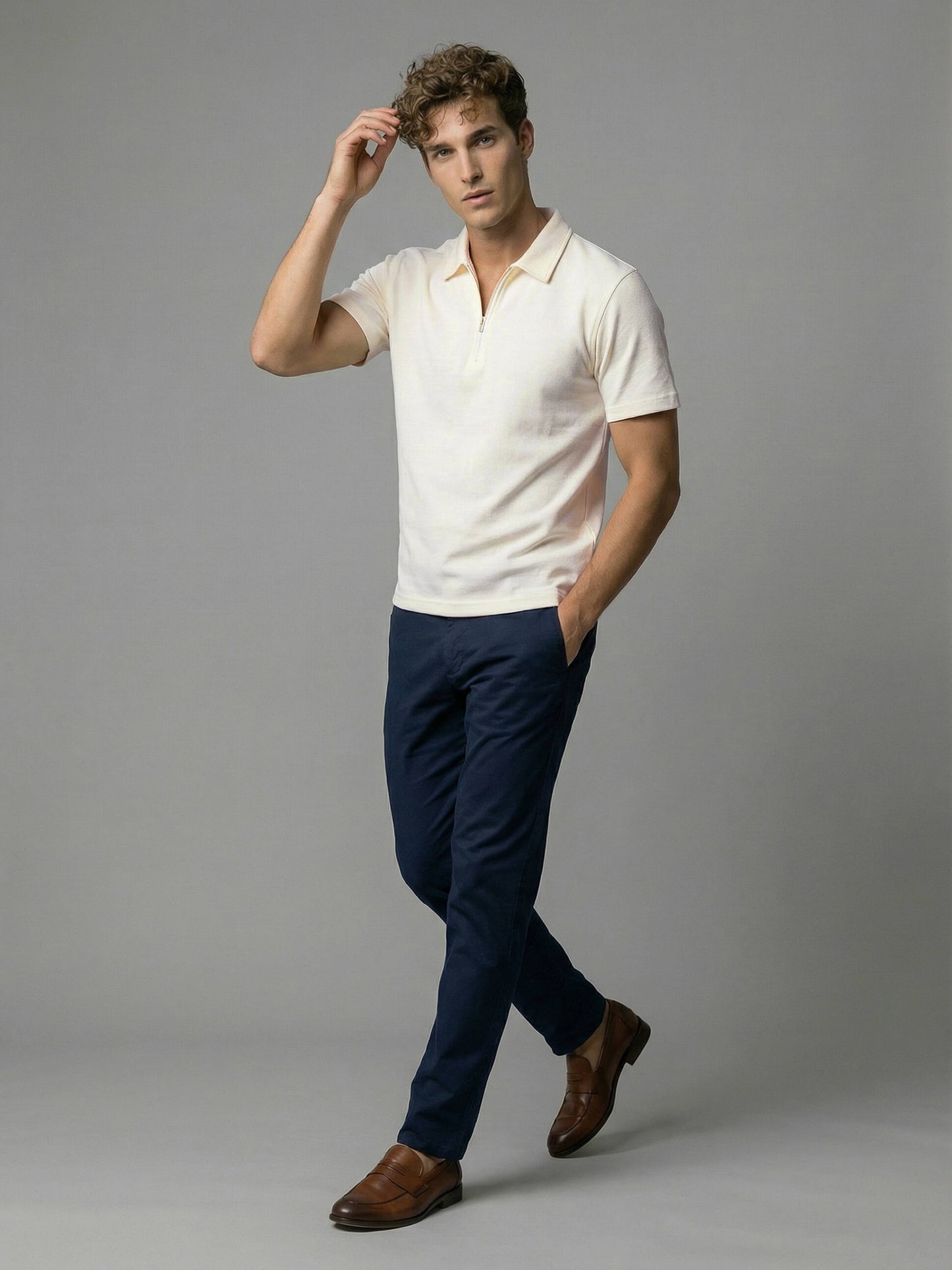 Celio* Men Off White Solid Regular Fit Cotton T-Shirts