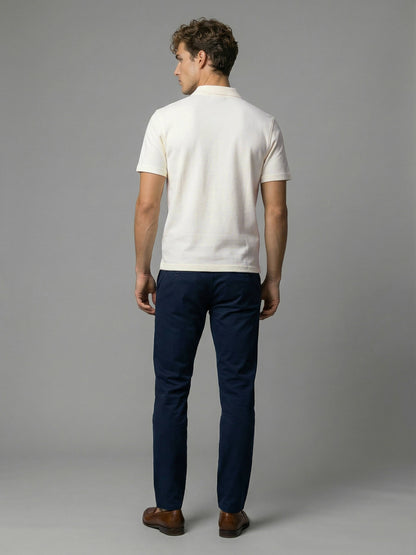 Celio* Men Off White Solid Regular Fit Cotton T-Shirts