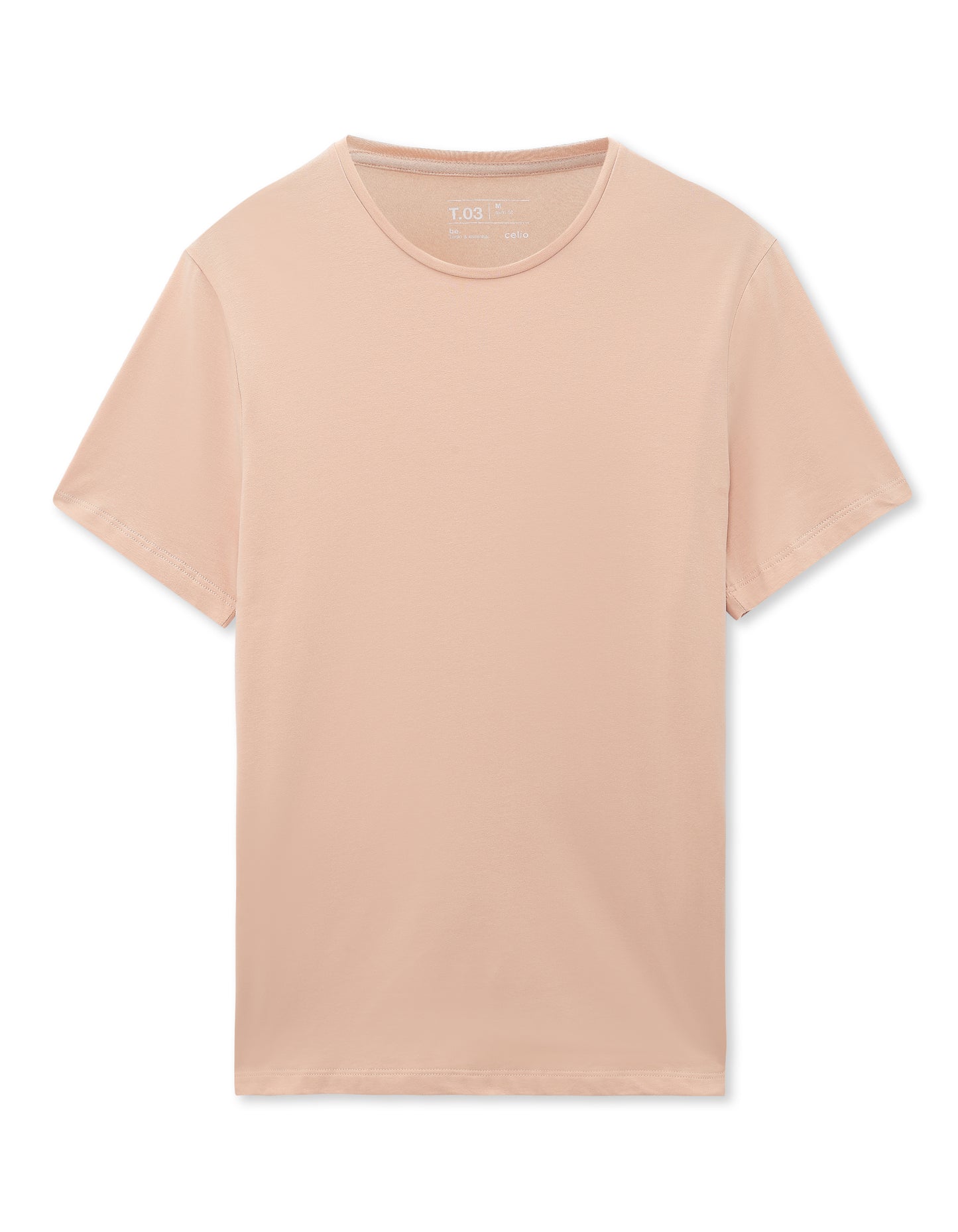 Celio Slim Fit Crew Neck Cotton Stretch T-Shirt - Pink