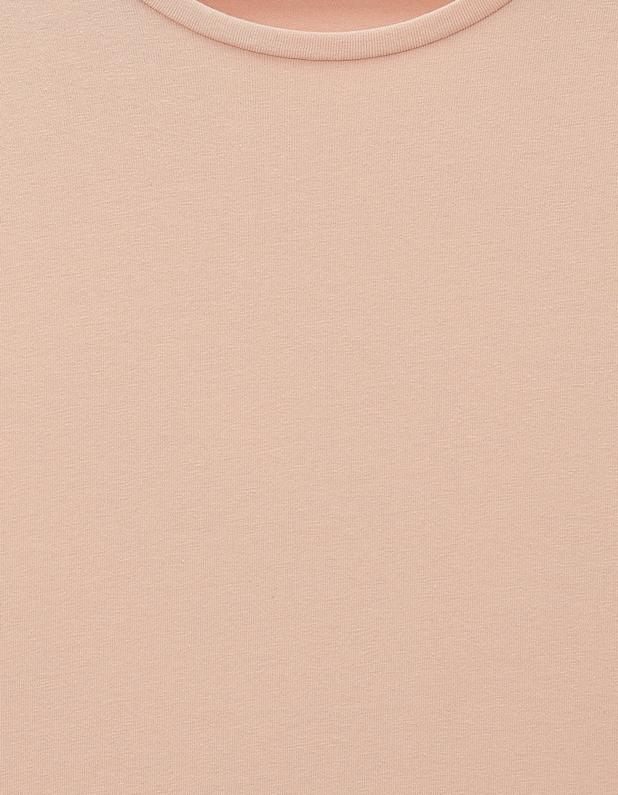 Celio Slim Fit Crew Neck Cotton Stretch T-Shirt - Pink
