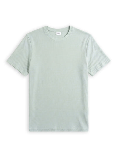 Regular Fit Stretch Cotton Structured Round Neck T-Shirt - Sea Foam Green