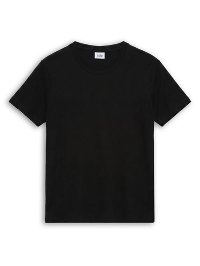 Celio Structured Regular Fit Cotton Poly Blend Black Tshirts