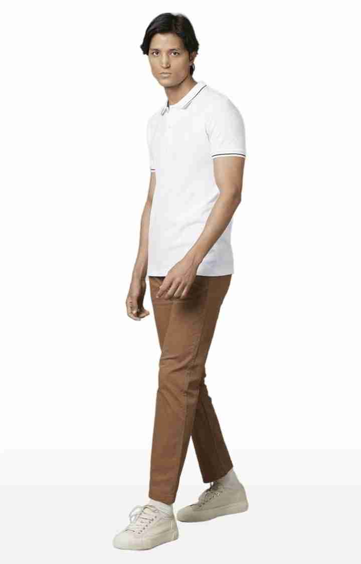 Brown Straight Fit Trousers