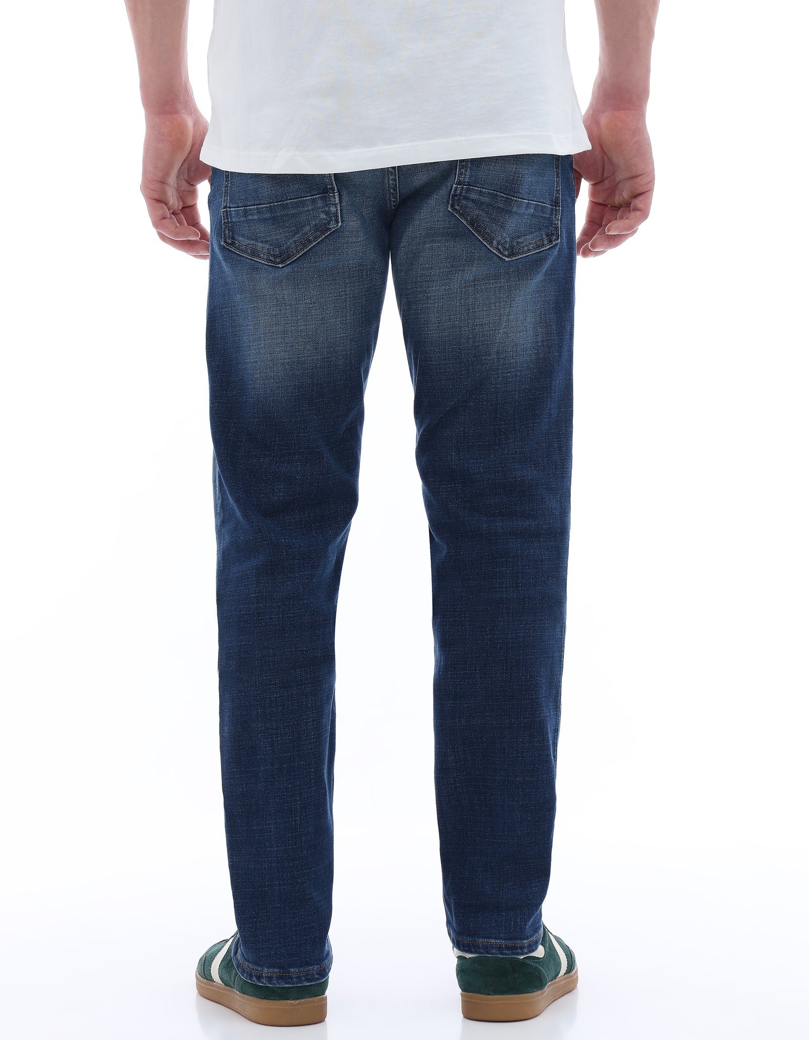 Celio Solid Straight Fit Cotton Poly Blend Grey Jeans