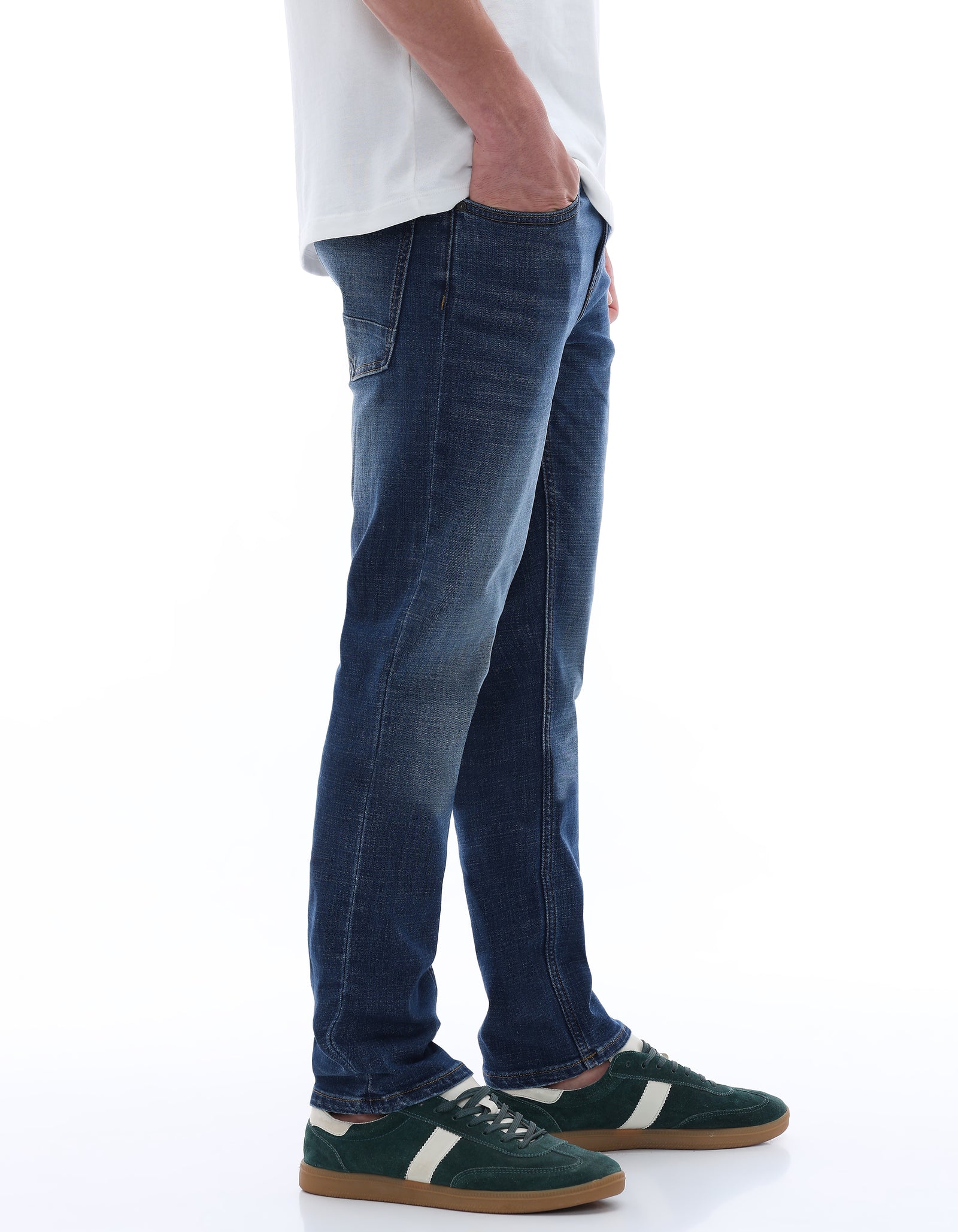 Celio Solid Straight Fit Cotton Poly Blend Grey Jeans