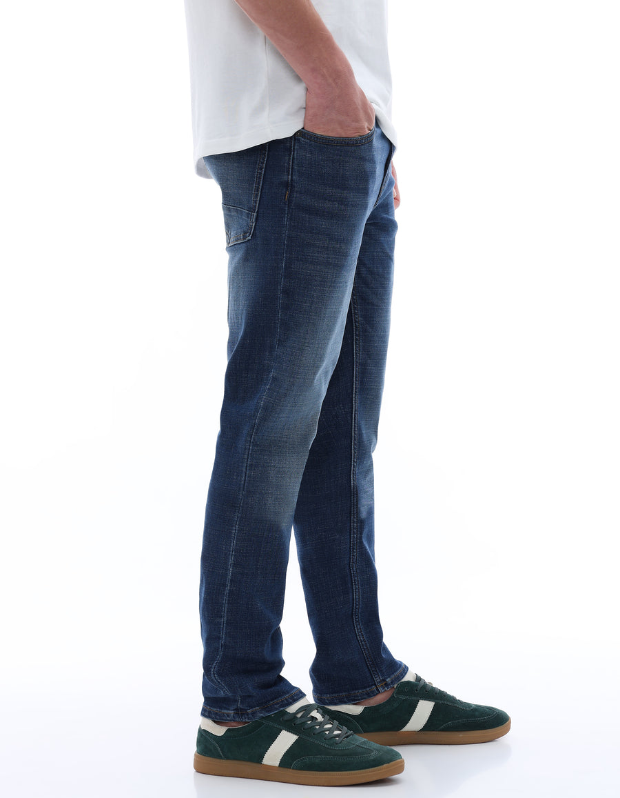 Celio Solid Straight Fit Cotton Poly Blend Grey Jeans