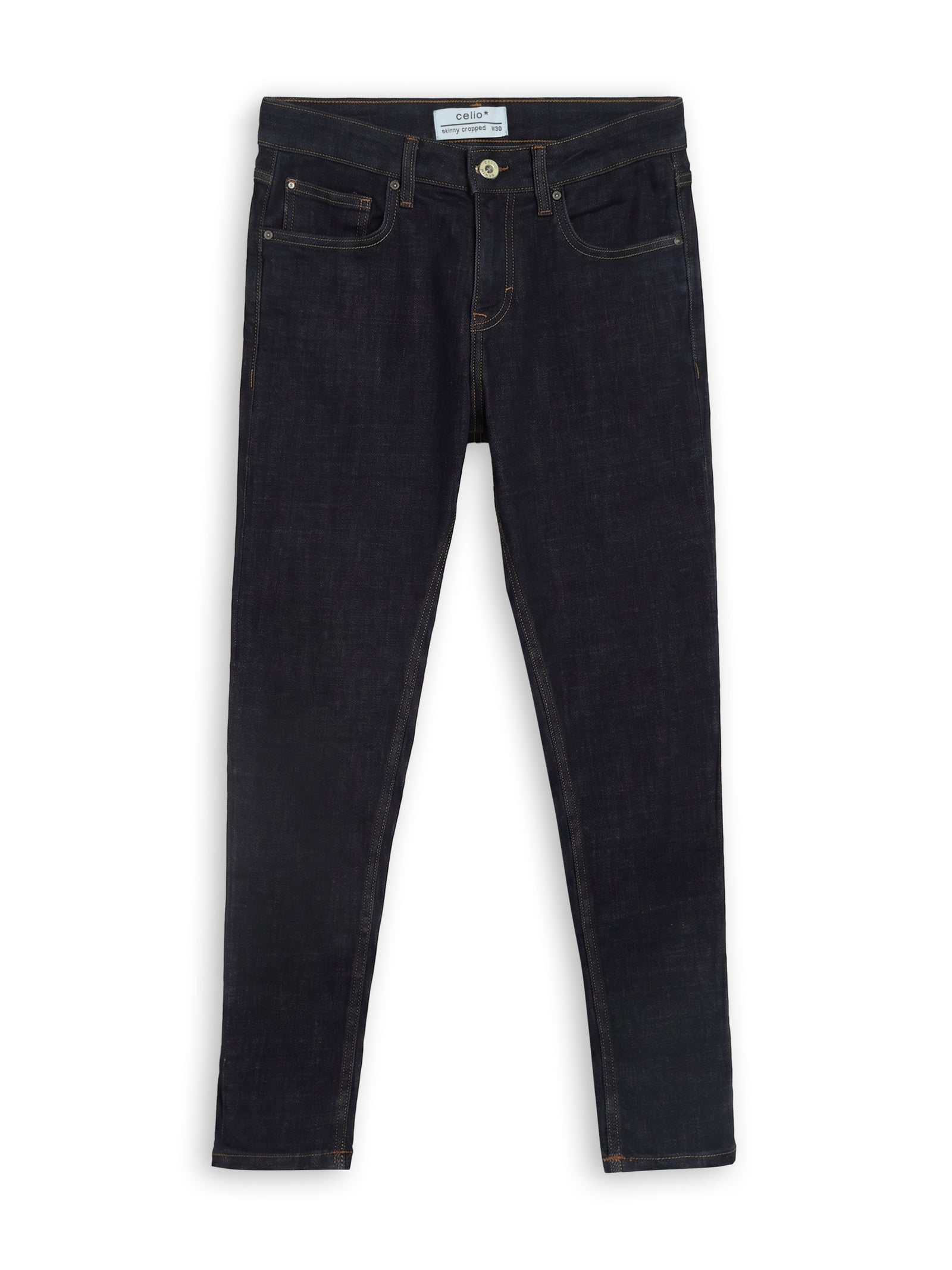 Celio Solid Skinny Fit Cotton Blend Black Jeans
