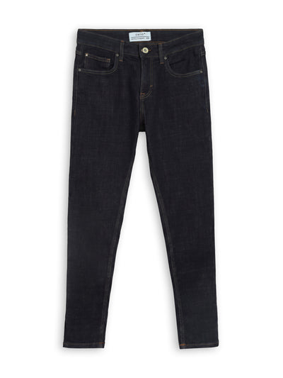 Skinny Cropped Fit Stretch Cotton Solid Jeans - Black