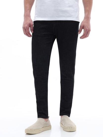 Celio Solid Skinny Fit Cotton Blend Black Jeans