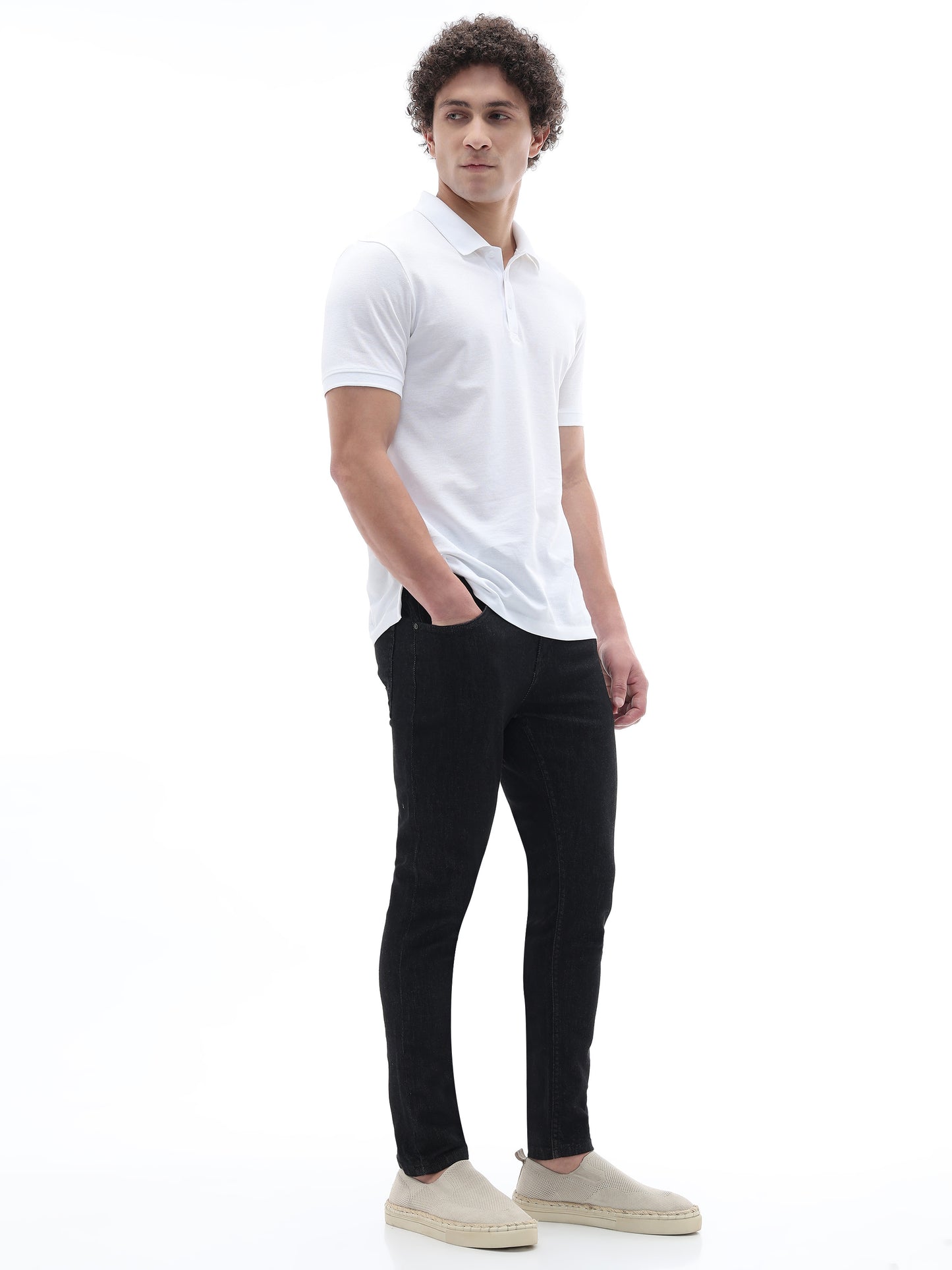 Celio Solid Skinny Fit Cotton Blend Black Jeans