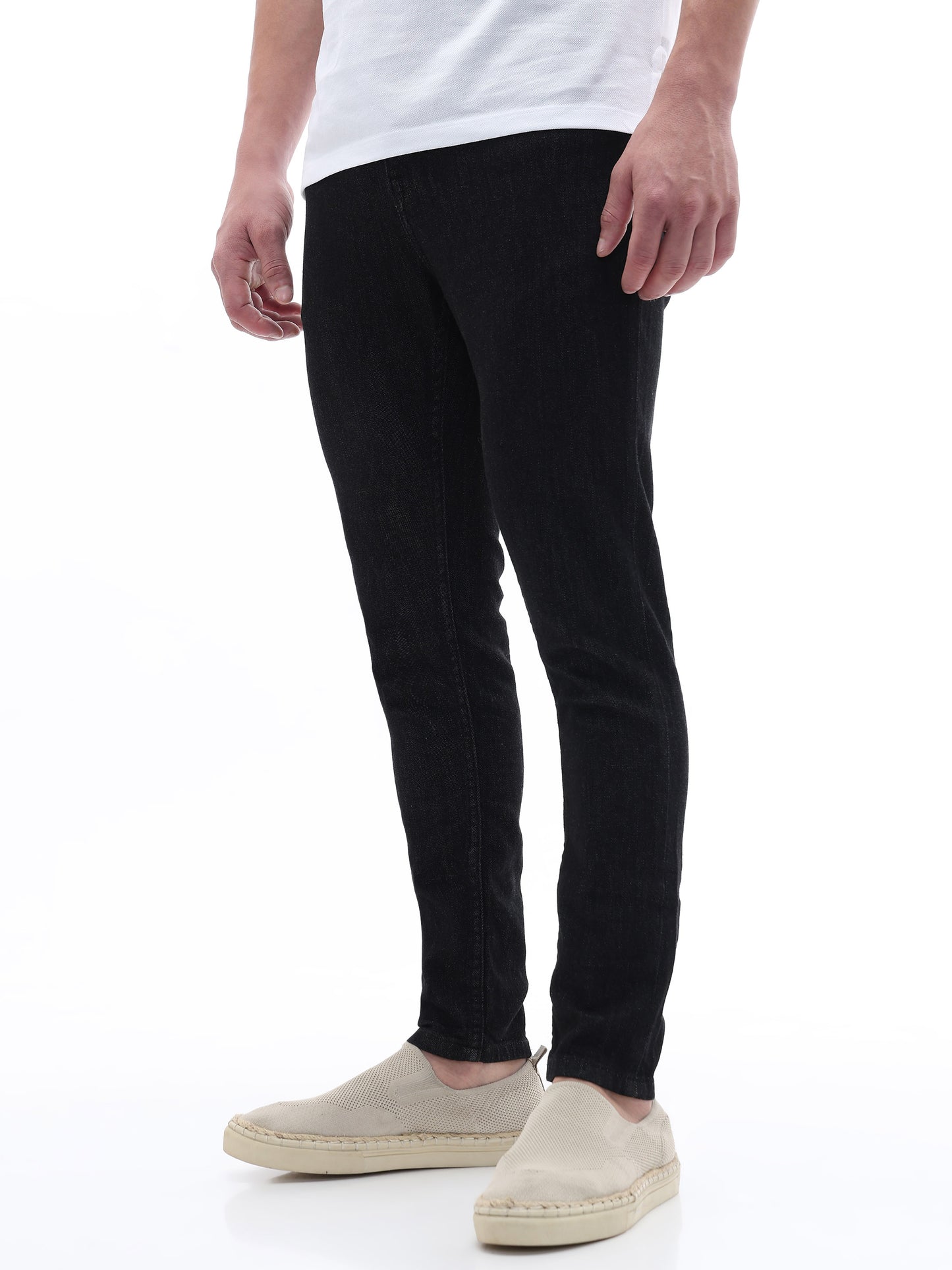 Celio Solid Skinny Fit Cotton Blend Black Jeans