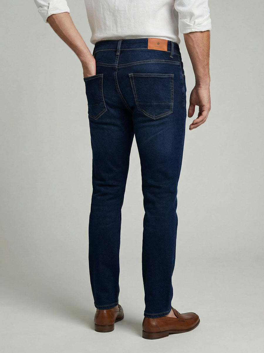 Celio Men Blue Solid Skinny Fit Cotton Jeans
