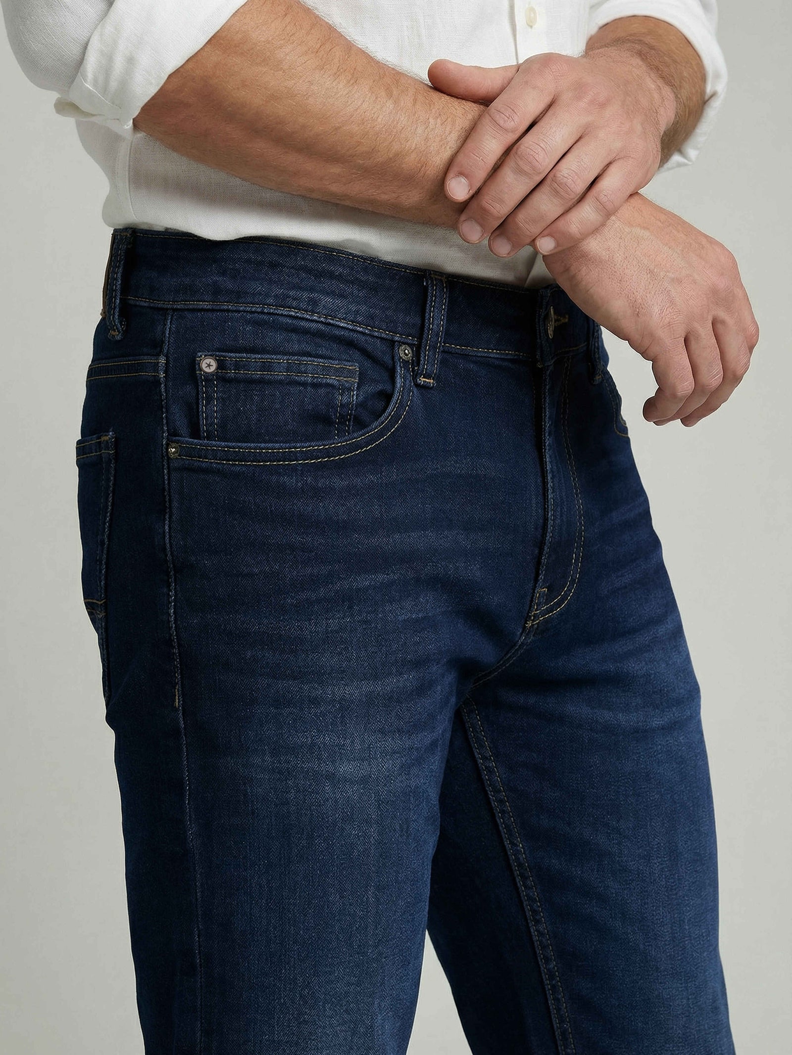 Celio Men Blue Solid Skinny Fit Cotton Jeans