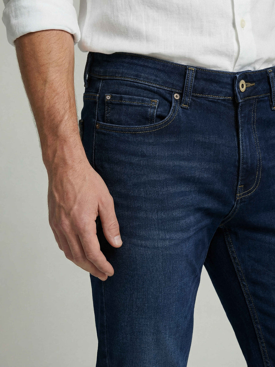 Celio Men Blue Solid Skinny Fit Cotton Jeans