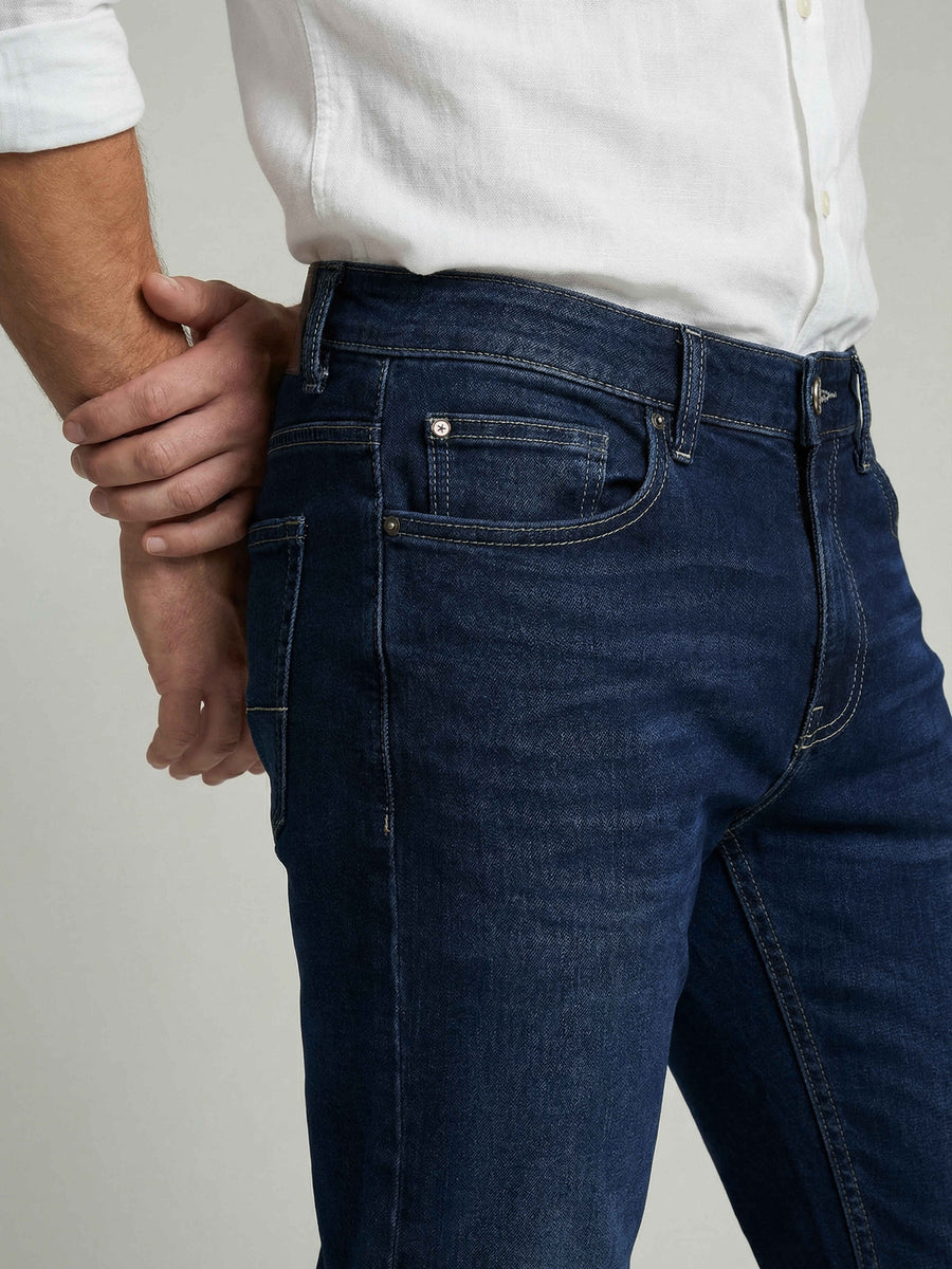 Celio Men Blue Solid Skinny Fit Cotton Jeans
