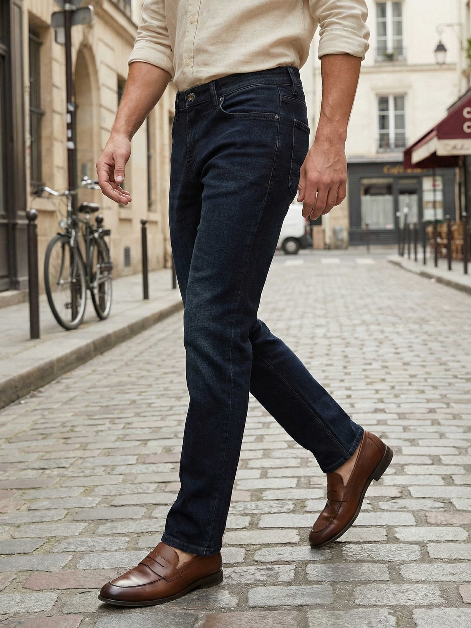 Celio Men Black Solid Skinny Fit Cotton Jeans