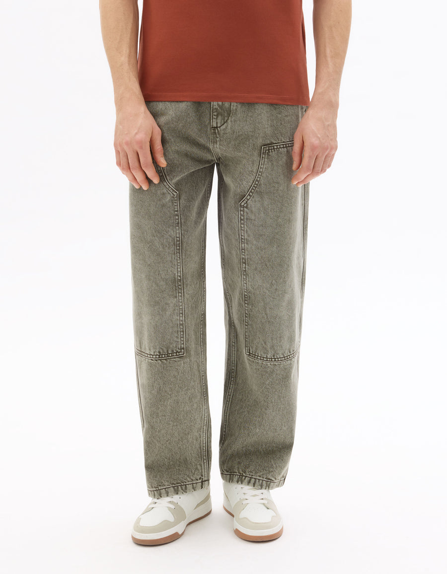 Celio Men Grey Solid Baggy Fit Cotton Jeans