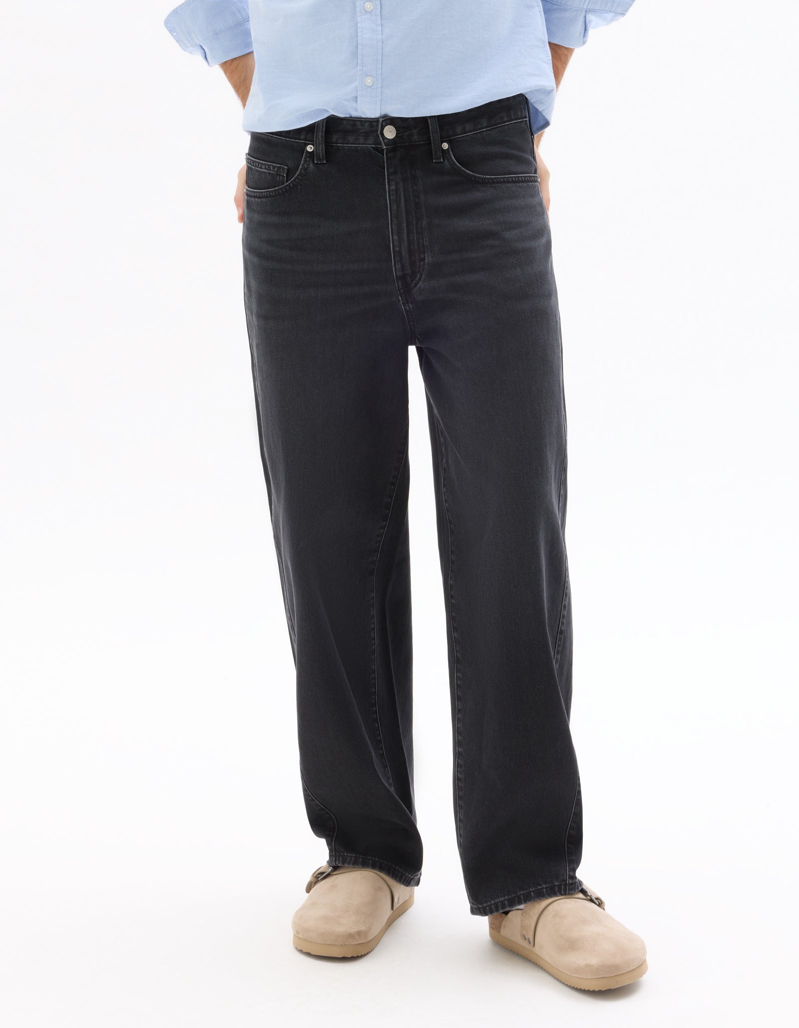 Celio Men Black Solid Baggy Fit Cotton Jeans