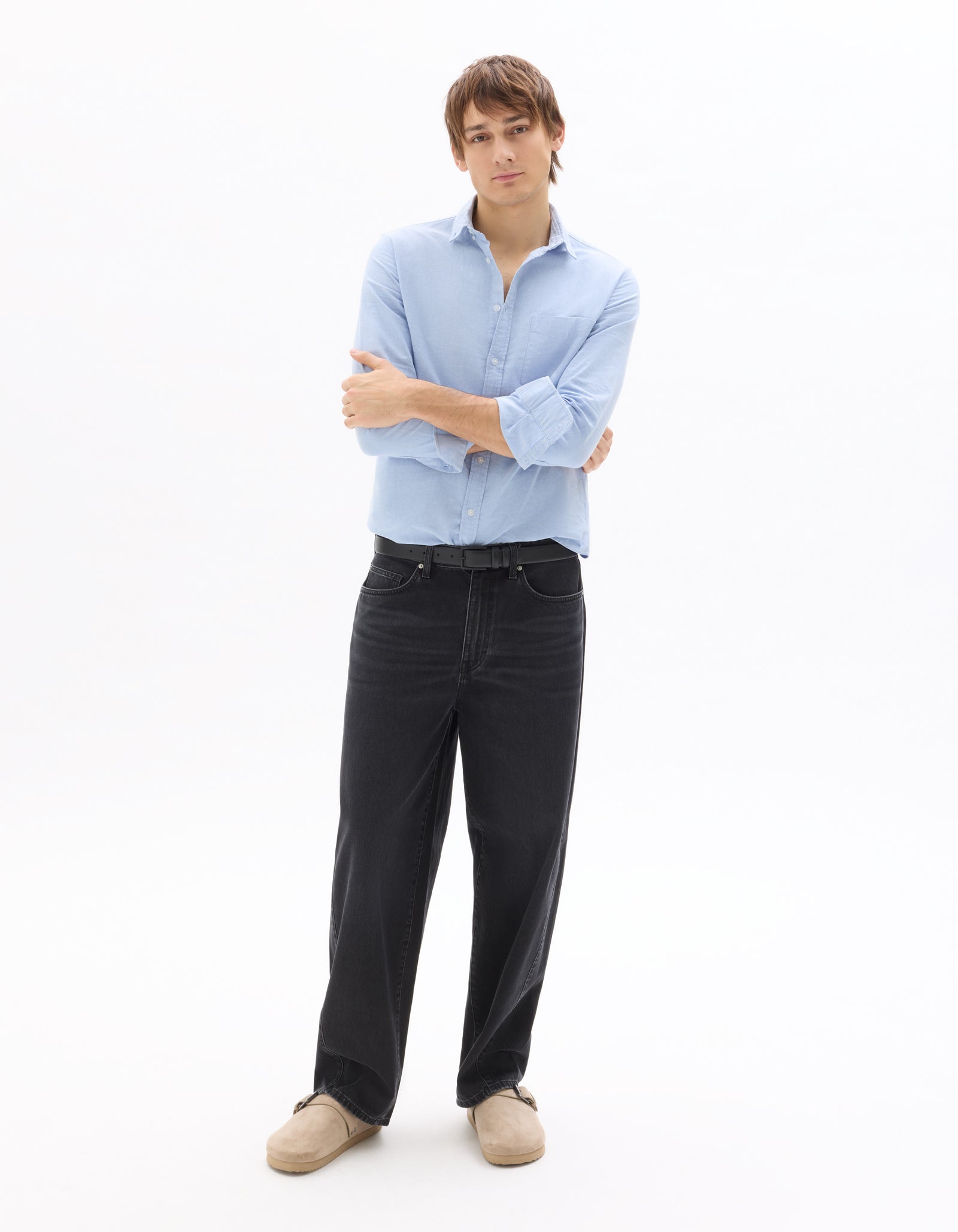 Celio Men Black Solid Baggy Fit Cotton Jeans