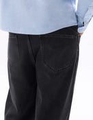 Celio Men Black Solid Baggy Fit Cotton Jeans