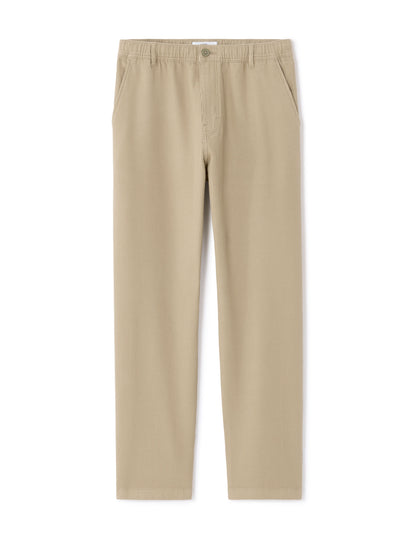 Celio Men Beige Solid Straight Fit Cotton Trousers