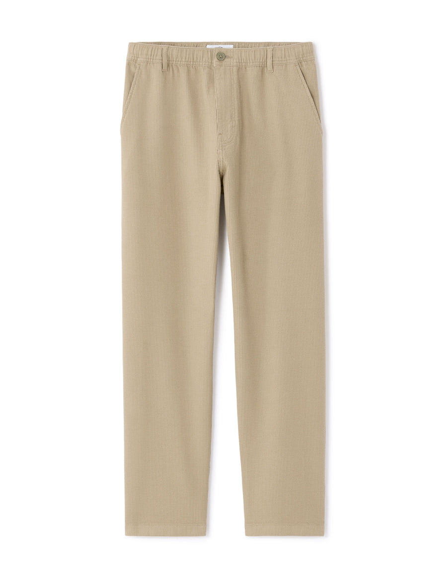 Celio Men Beige Solid Straight Fit Cotton Trousers