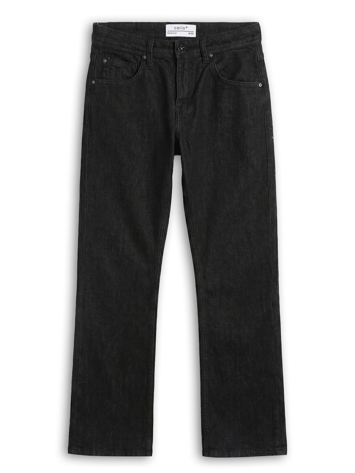 Celio Solid Bootcut Fit Cotton Blend Blue Jeans