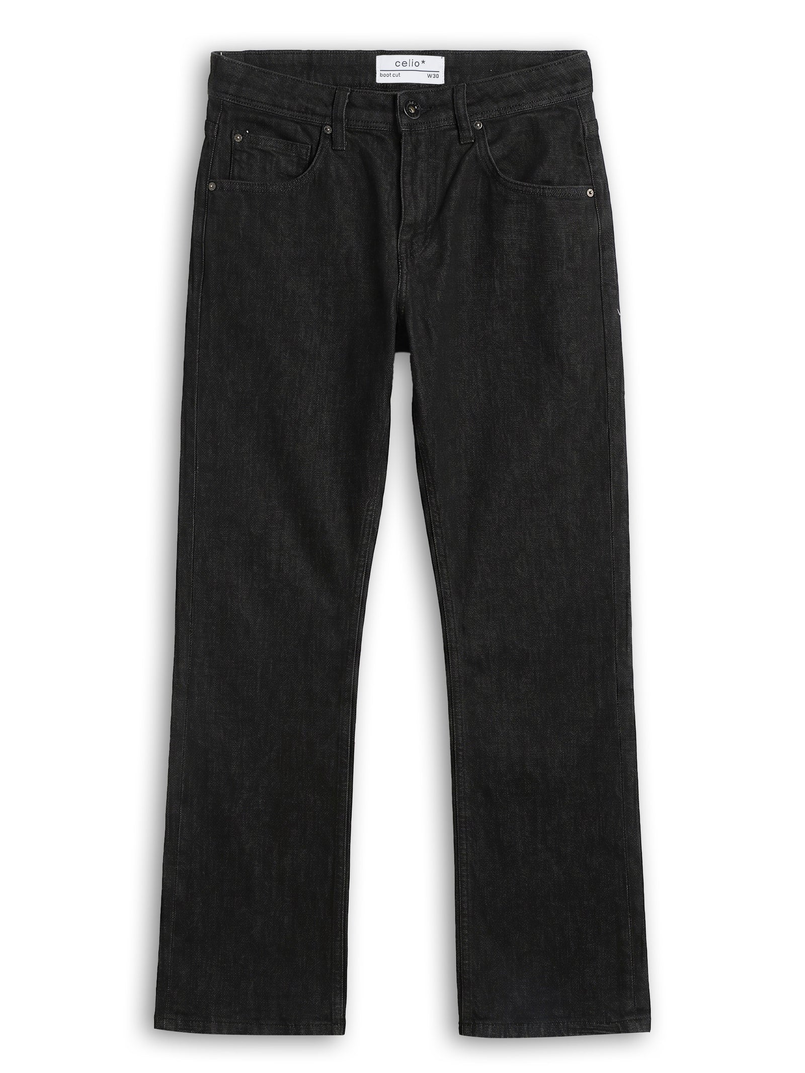 Celio Solid Bootcut Fit Cotton Blend Blue Jeans