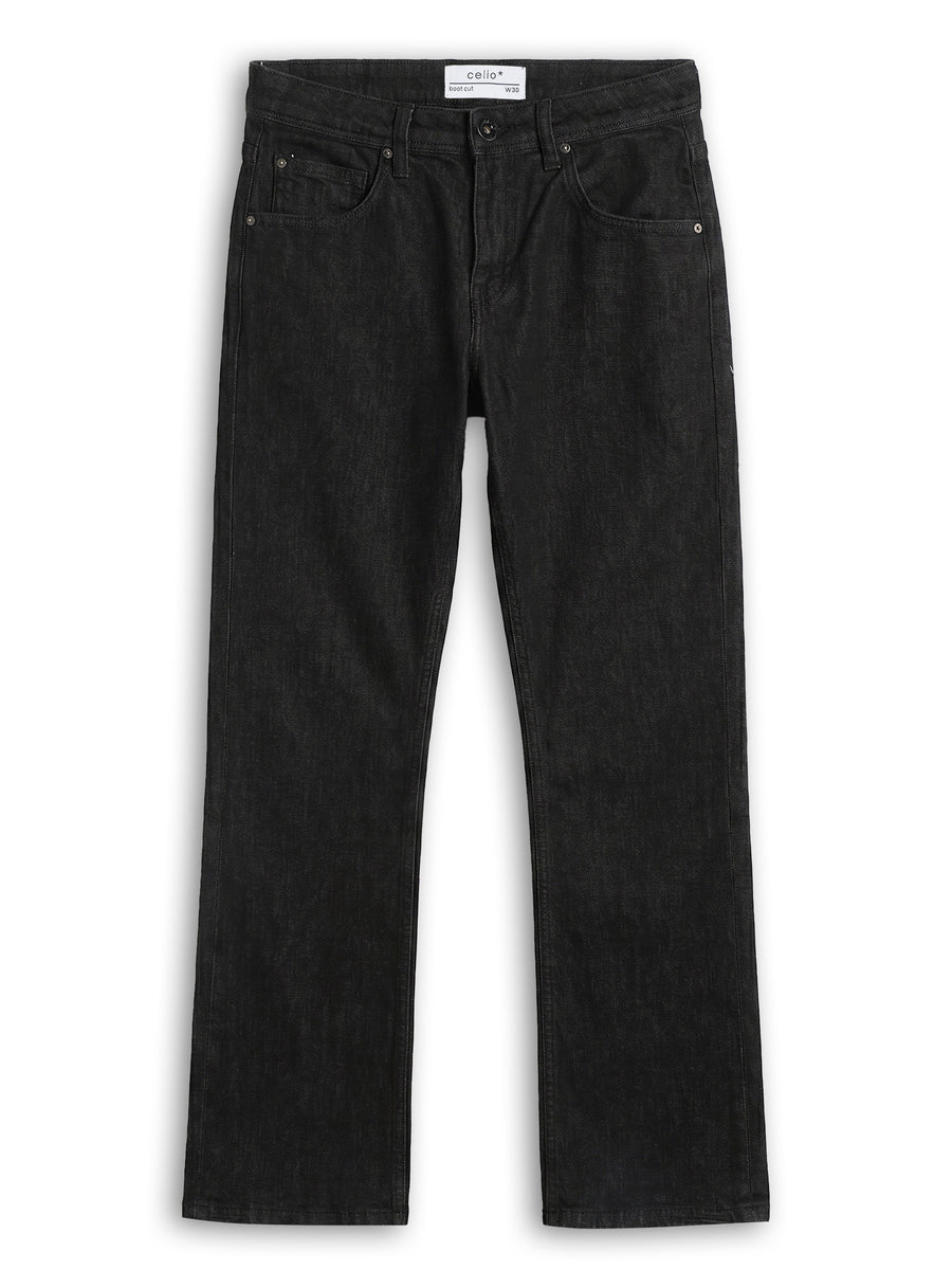 Celio Solid Bootcut Fit Cotton Blend Blue Jeans