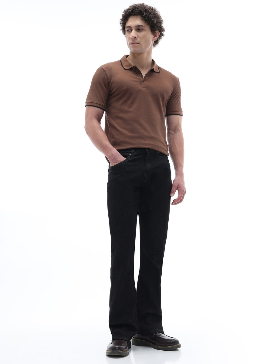 Celio Solid Bootcut Fit Cotton Blend Blue Jeans