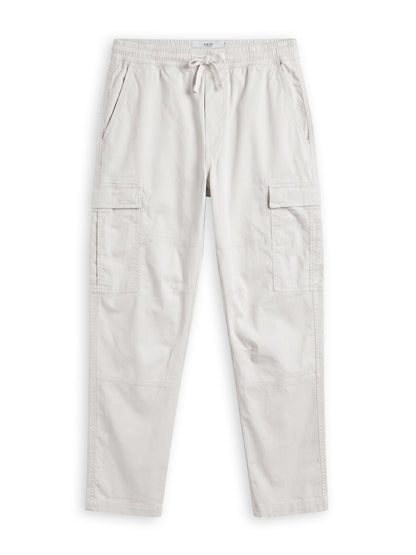 Celio Solid Straight Fit Cotton Blend Off White Trousers