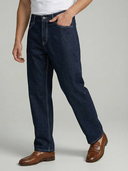 Celio* Men Blue Solid Baggy Fit Cotton Jeans