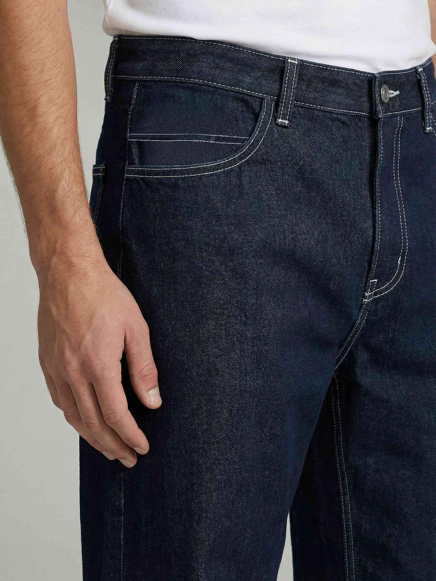 Celio* Men Blue Solid Baggy Fit Cotton Jeans