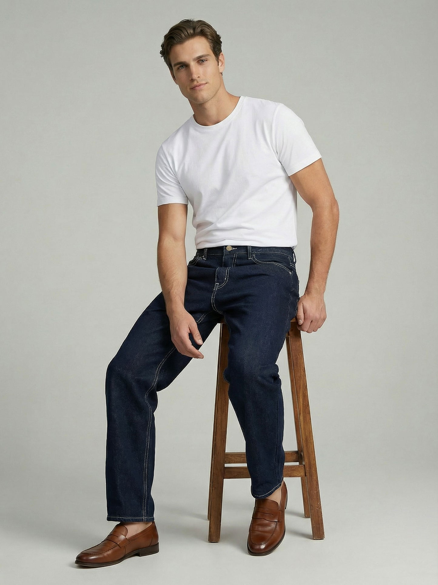 Celio* Men Blue Solid Baggy Fit Cotton Jeans