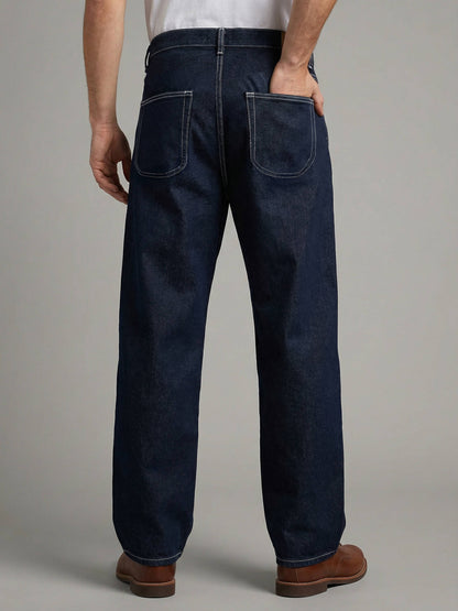 Celio* Men Blue Solid Baggy Fit Cotton Jeans