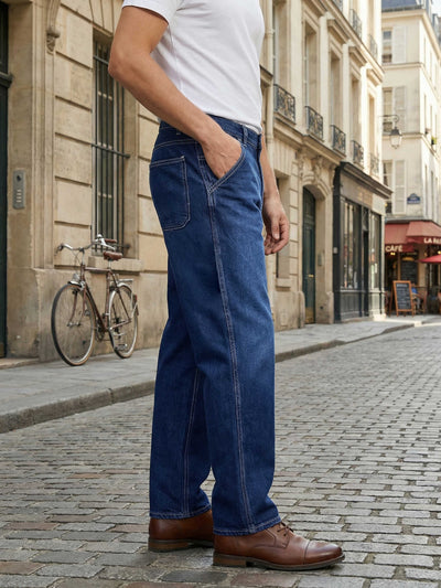 Celio* Men Blue Solid Baggy Fit Cotton Jeans