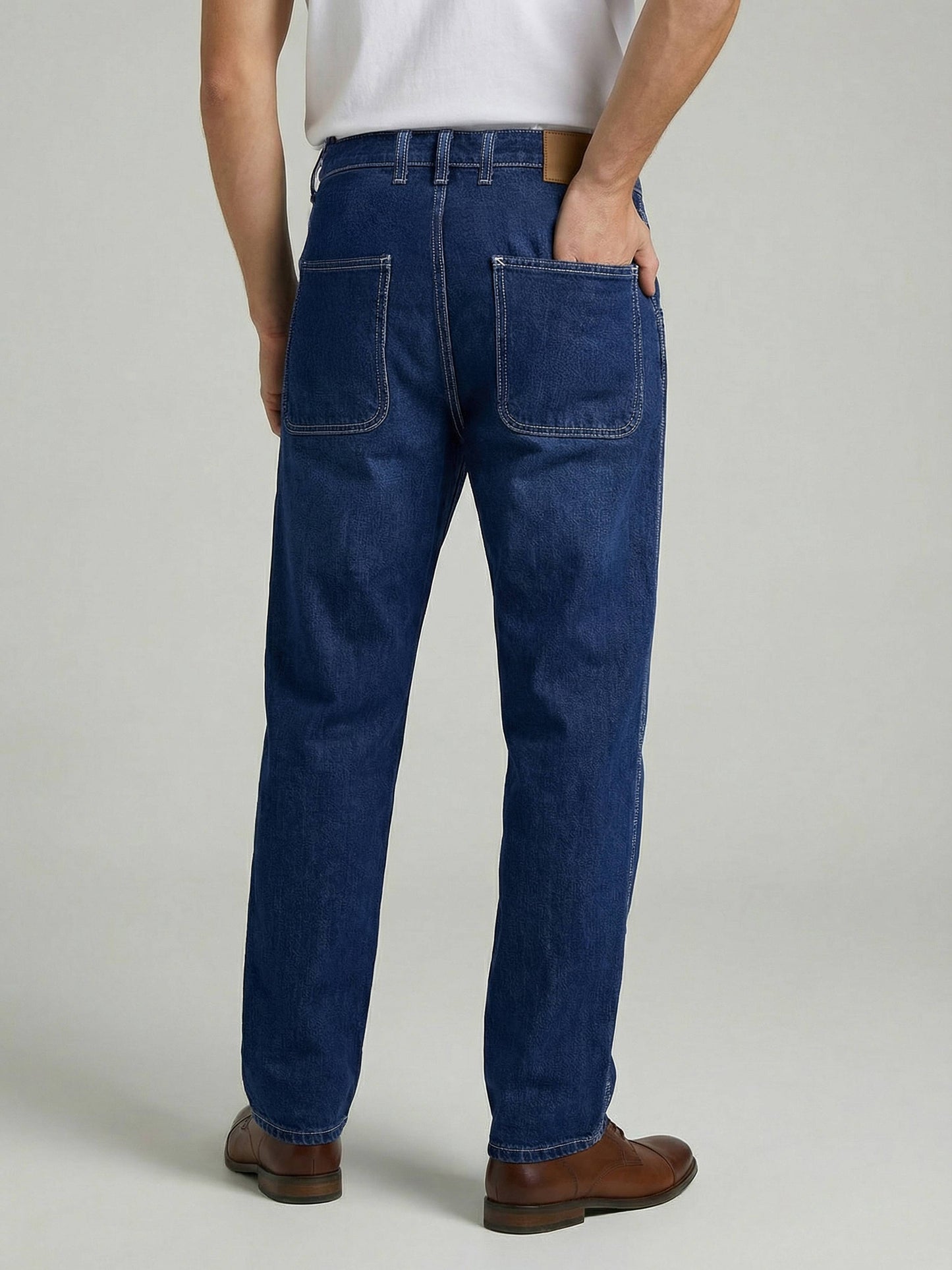 Celio* Men Blue Solid Baggy Fit Cotton Jeans